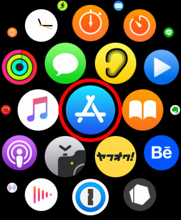 Apple WatchのApp一覧のページにあるApp Storeのアイコン
