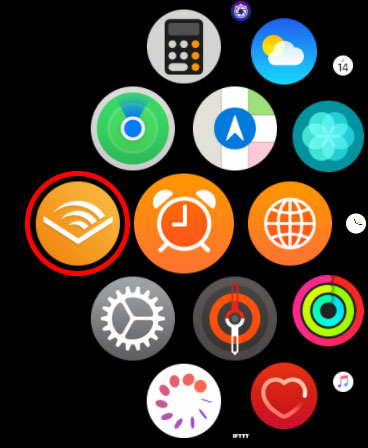 Appの一覧の画面内にあるAudibleのアイコン